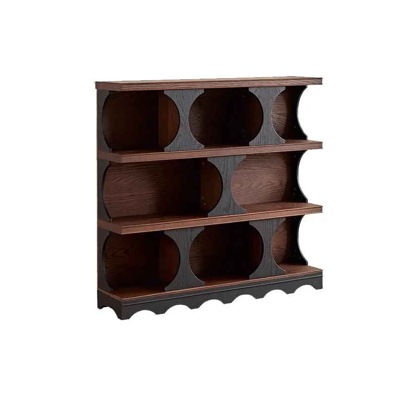 

Bookcase Vintage Solid Wood Display Cabinet Display Cabinet Locker Bookcase Bookshelf Small Apartment Home Edge