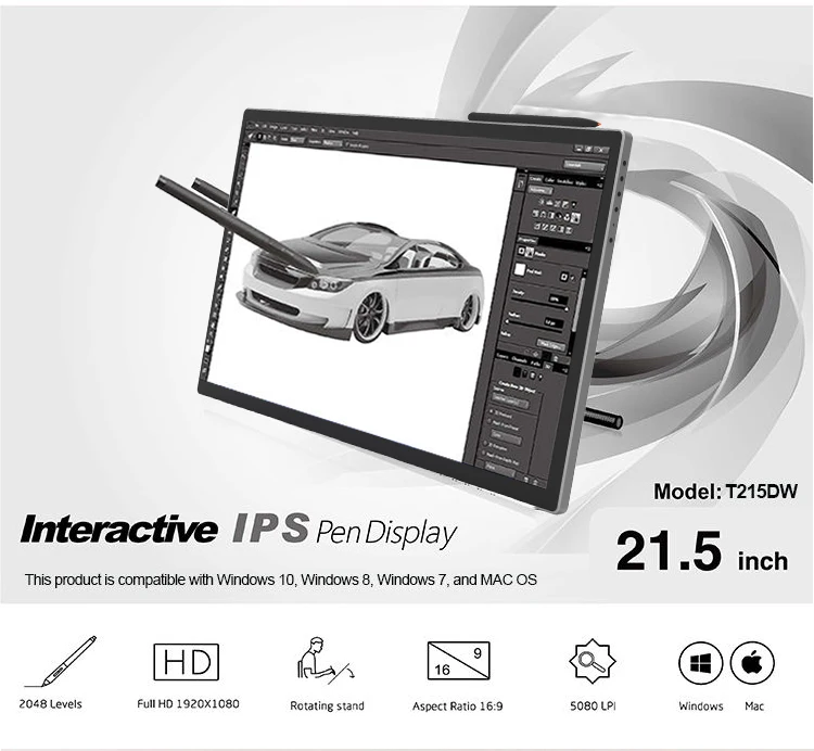 Tableta Digital Electrónica Dibujo Tableta Gráfica Monitor Pen Display