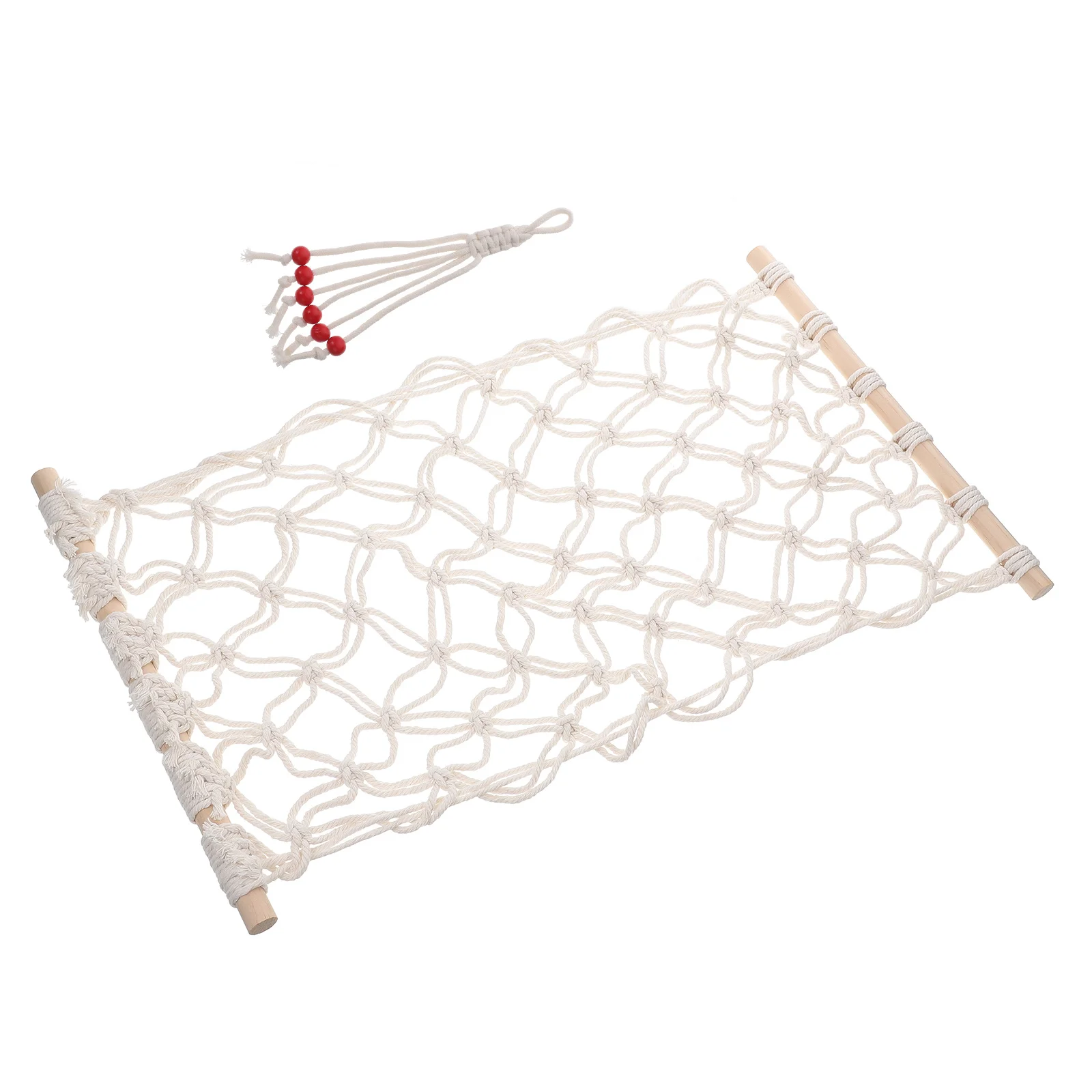 

2pcs Handmade Woven Fruit Hammock For Kitchen Under Cabinet Storage Hanging Vegetable Basket With Banana Holder Cotton Mesh