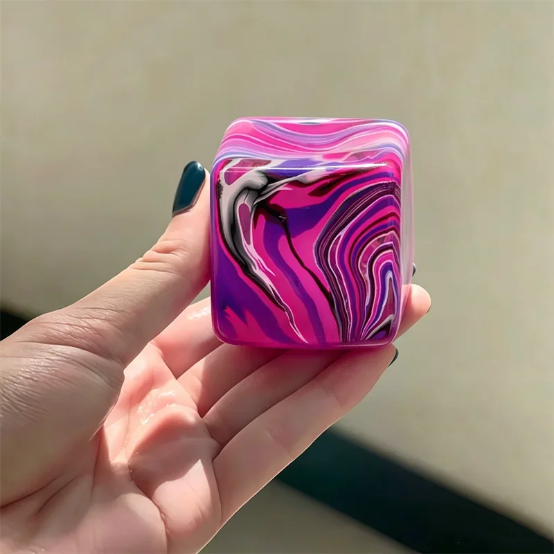 Marble Swirl Cube Maltose Filled Squishy Slow Rising Fidget Sensory Toy Stress Relief Squeeze Toy for Anxiety ADHD Relax Gift
