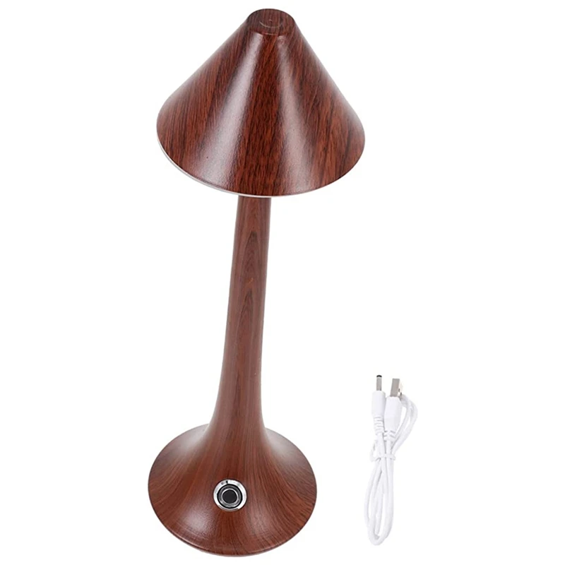 

Restaurant Table Lamp Bedroom Night Light Dimming Touch Imitation Wood Grain LED Night Light