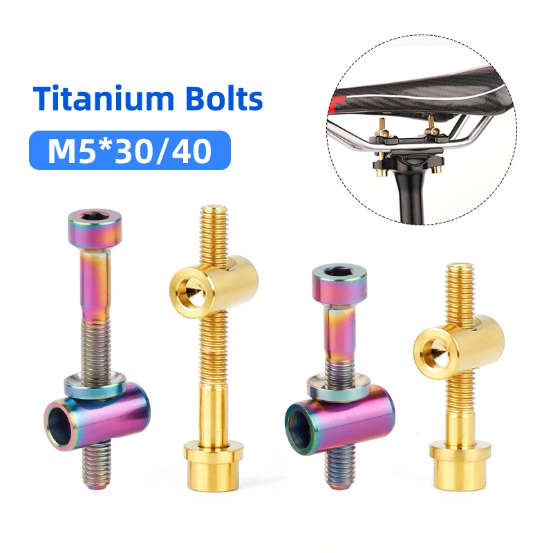 2Pcs C4 Titanium Seatpost Bolts 30/40mm CNC‑Machined M4 Hex Slot Screw Bicycle Saddle Fastening Fixing For MTB Road Bike