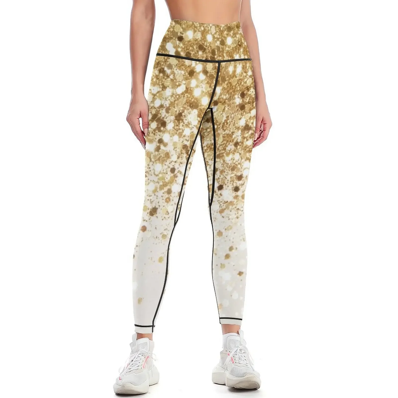 

Sparkling Gold Glitter Glam #2 (Faux Glitter) #shiny #decor #art Leggings jogging pants Women's trousers Womens Leggings