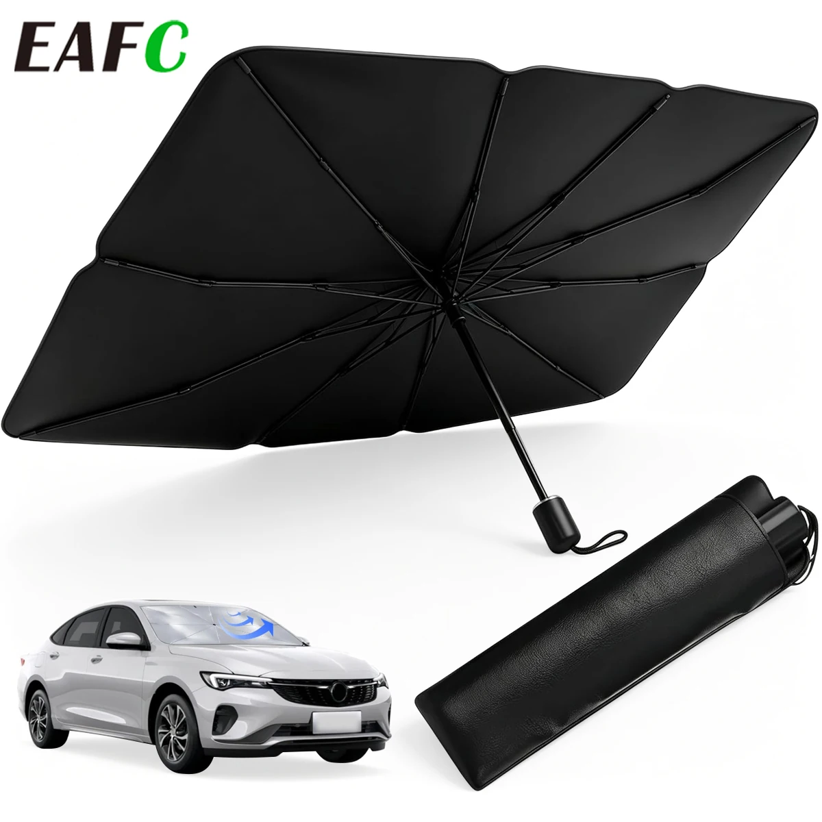 EAFC Mehrzweck-Regenschirm für das Auto, praktisch, faltbar, für die Frontscheibe, Sonnenschutz, Sonnenschutz-Artefakt, Auto-Sonnenschutz, Isolierung, Sonnenschutz, tragbar, ohne Aufbewahrung,