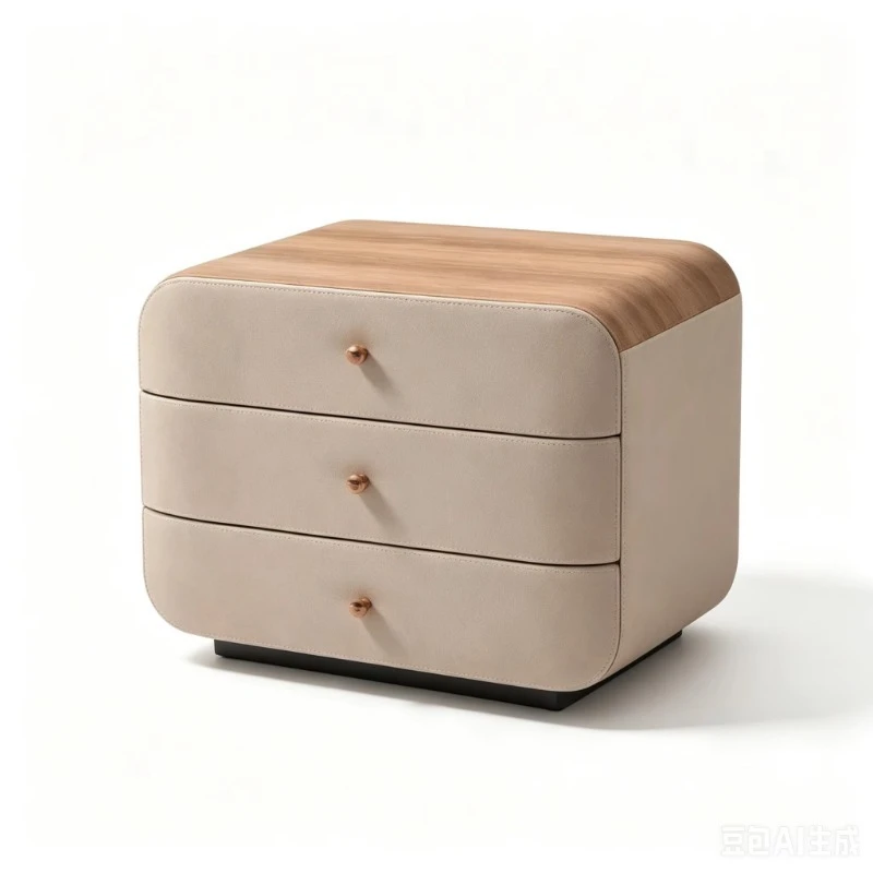 Modern minimalist luxury multi-layer panel bedroom furniture bedside table