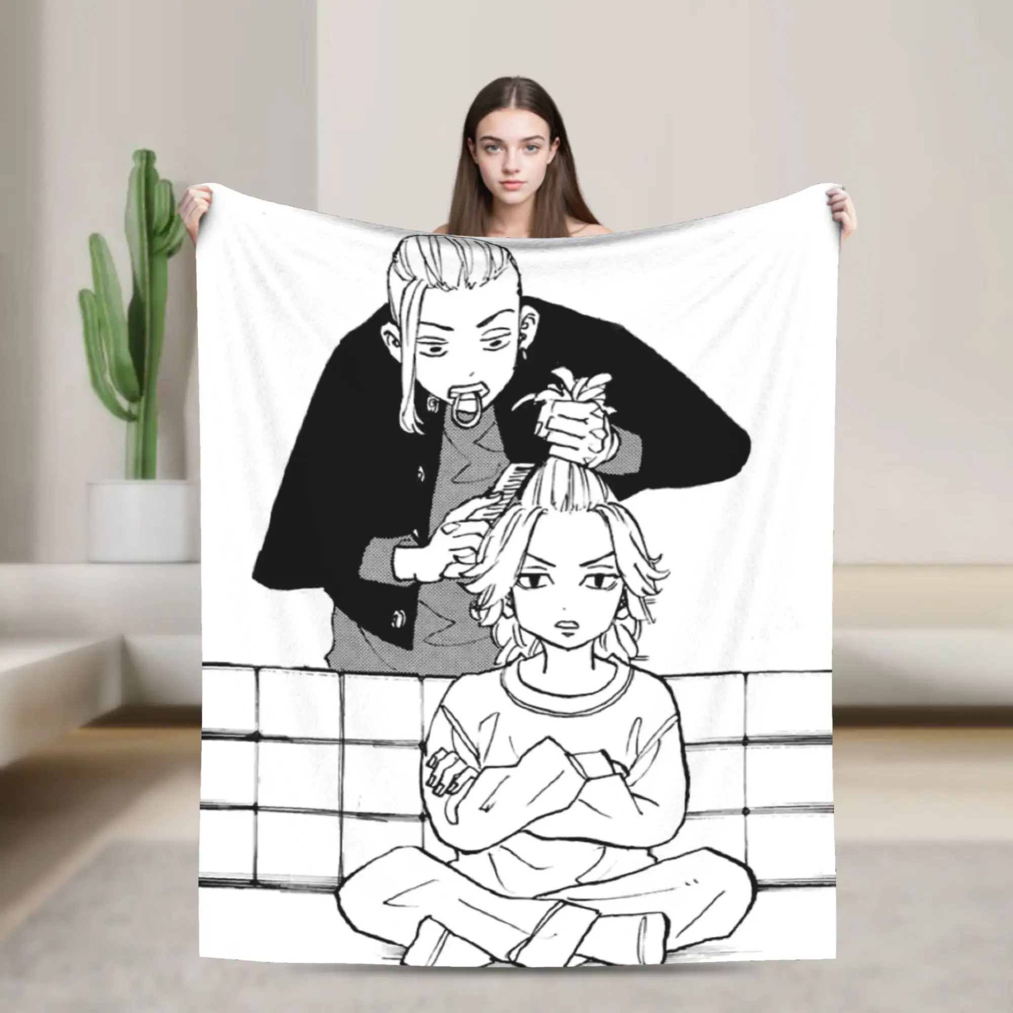 Draken Ken Hinata Blanket Tokyo Revengers Takemichi Hanagaki Fuzzy Throw Blanket Bed Sofa Decoration Lightweight Bedspread