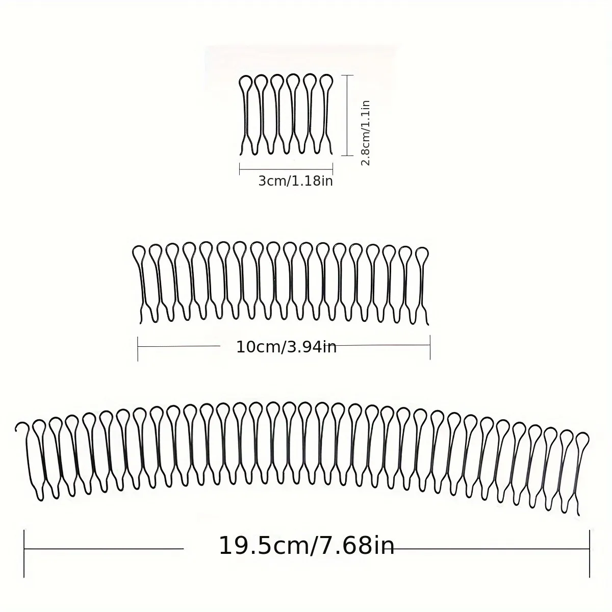 4pcs/set Wavy Hair Trimming Fork Combing Tools Fixer Comb Hair Pin Wavy Comb Clips Bobby Pins Mini Bangs Holder for Women