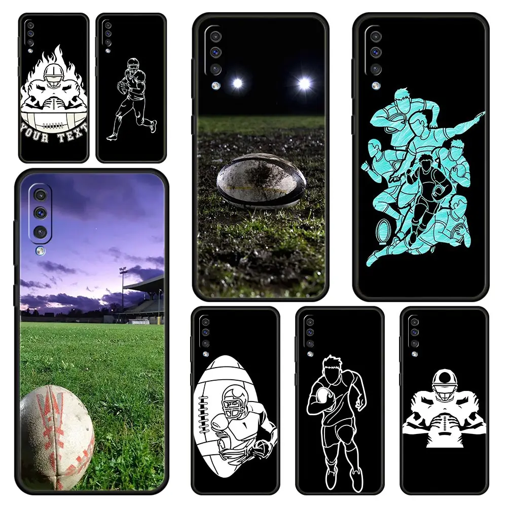 Rugby Ball Phone Case For Samsung A24 A12 A16 A14 A32 A50 A70 A20E A20S A10S A22 A30 A40 A34 A54 A42 A52 5G A02S A04s A06 Cover