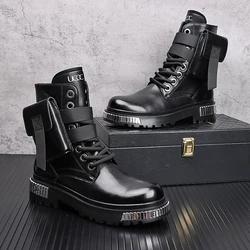 New Arrival Men Fashion Casual Ankle Boots High Quality Spring Autumn Winter Luxury Designer Trending Thick Bottom Sneakers
