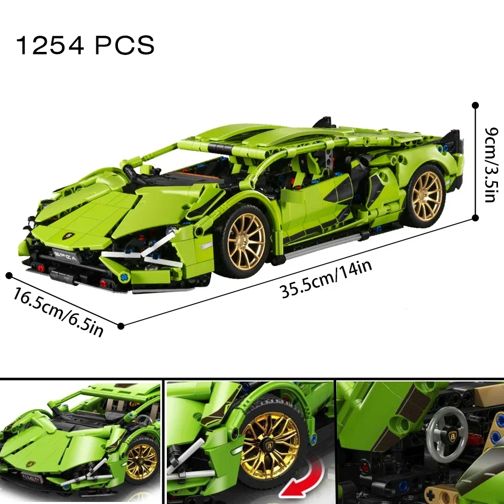 Technical 1:14 Racing Sport Car Model Building Blocks Bricks MOC City Vehicle Supercar Adult Toy For Boy Children Christmas Gift