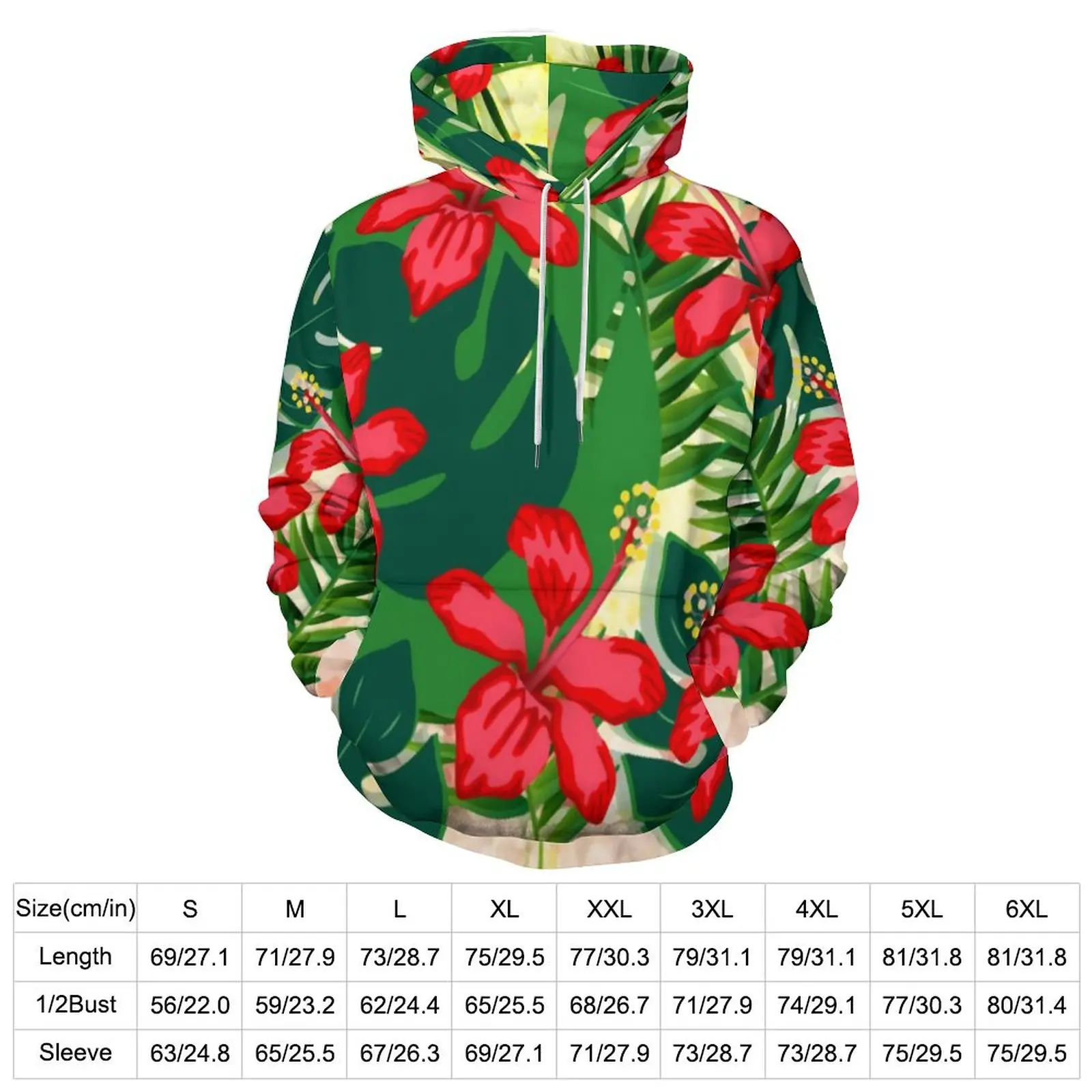 Tropical Flower Casual Hoodies Funky Floral Art Loose Hoodie Unisex Long Sleeve Hip Hop Custom Tops Big Size