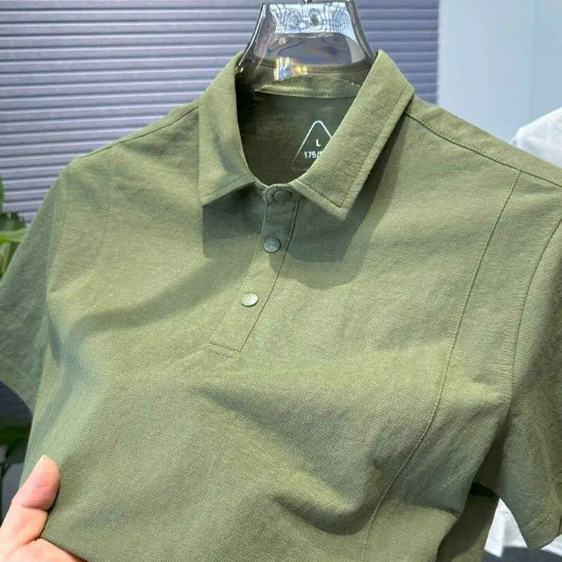 

Casual Cotton Linen Shirt Short Sleeve Loose Fit Stylish Summer New Arrival for Young Men Business Gentleman Style