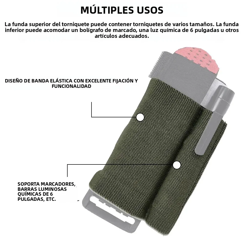 Soporte táctico torniquete funda elástica MOLLE para cinturón - imagen 4