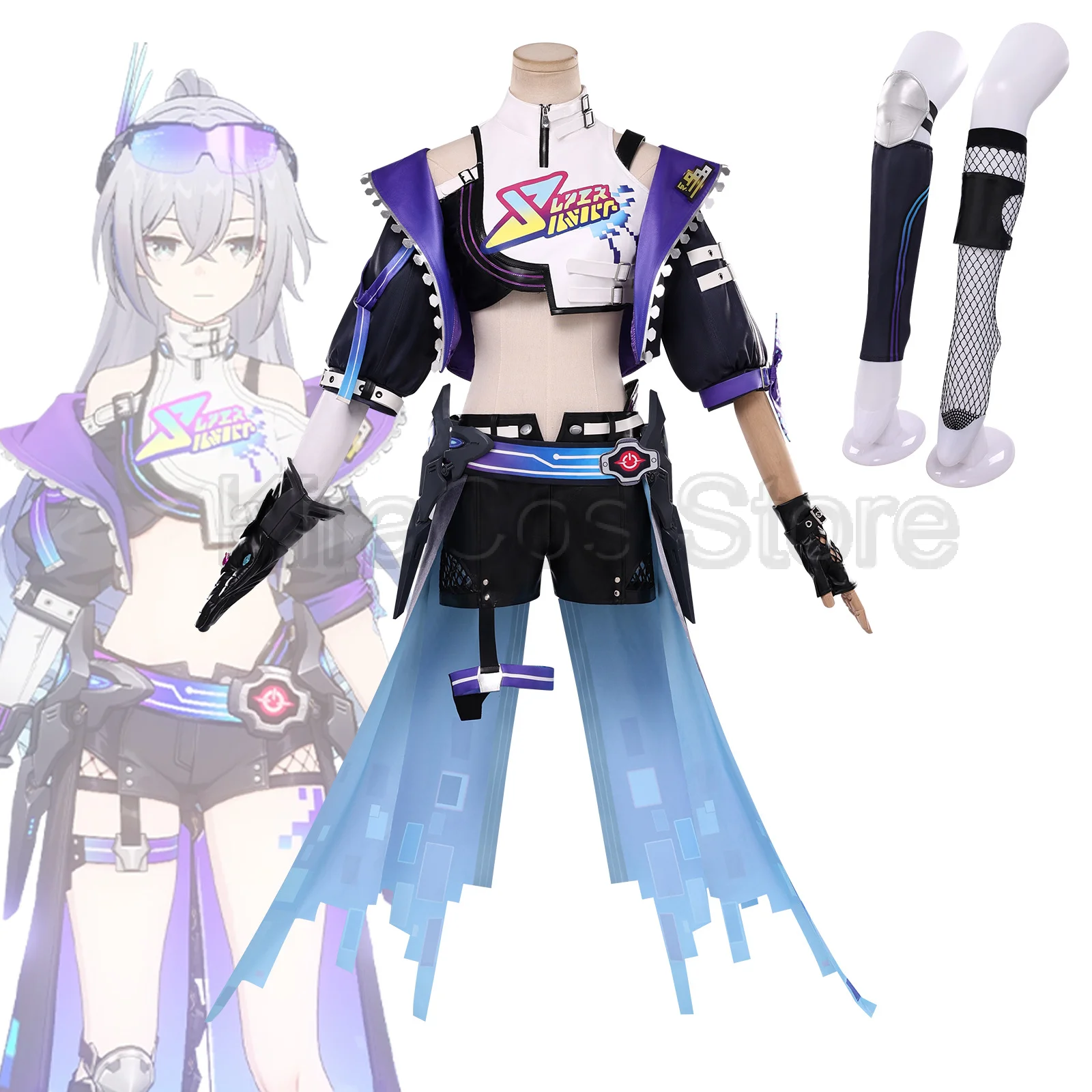 Honkai Star Rail Silver Wolf LV.999 Cosplay-Kostüm Godmode Spielerin Damen-Outfit Halloween-Party-Anzug