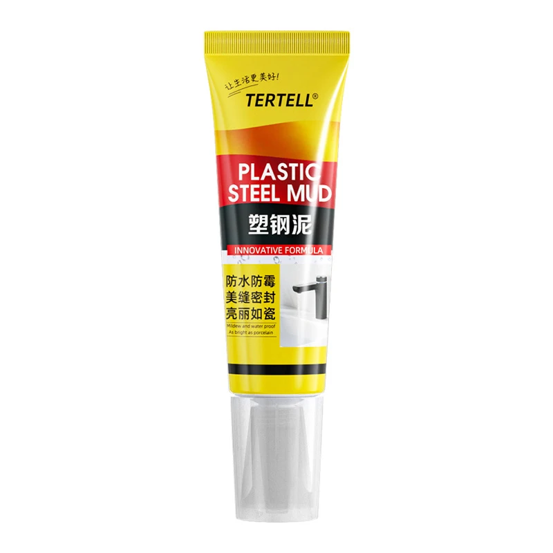 120ml White Plastic Steel Mud Waterproof Glue Bathroom Toilet Mildew Proof Caulking Glue Sealing Kitchen Sink Dedicated