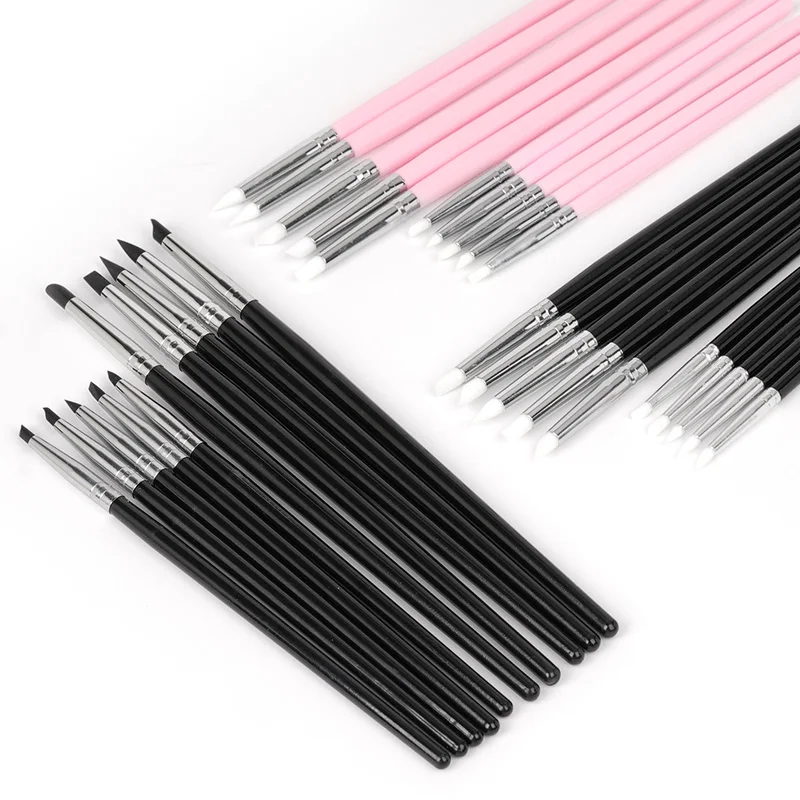 

5pcs Dental Resin Brush Pens Silicone Shaping Brushes Adhesive Composite Cement Porcelain Dentistry Tools 3/5mm