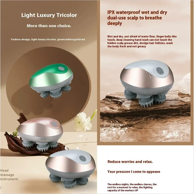 Massaggiatore per testa di gatto intelligente Dispositivo per la cura degli animali Copricapo rilassante per cani gatti con tocco confortevole Essenziale per la casa