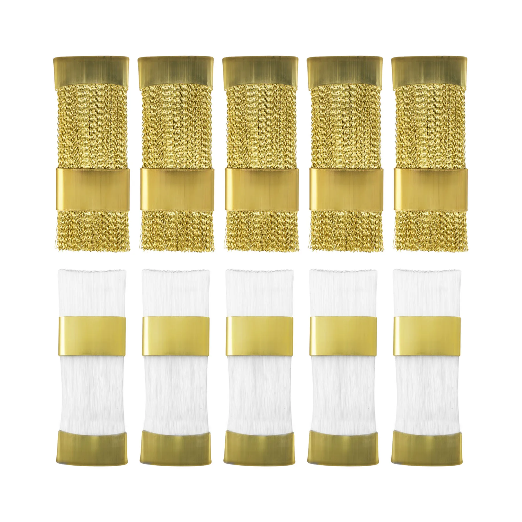

5pcs Nail Drill Bit Cleaning Brush Golden Color Portable For Electric Manicure Drills Copper Wire Drill Brusher Cleaner Tools