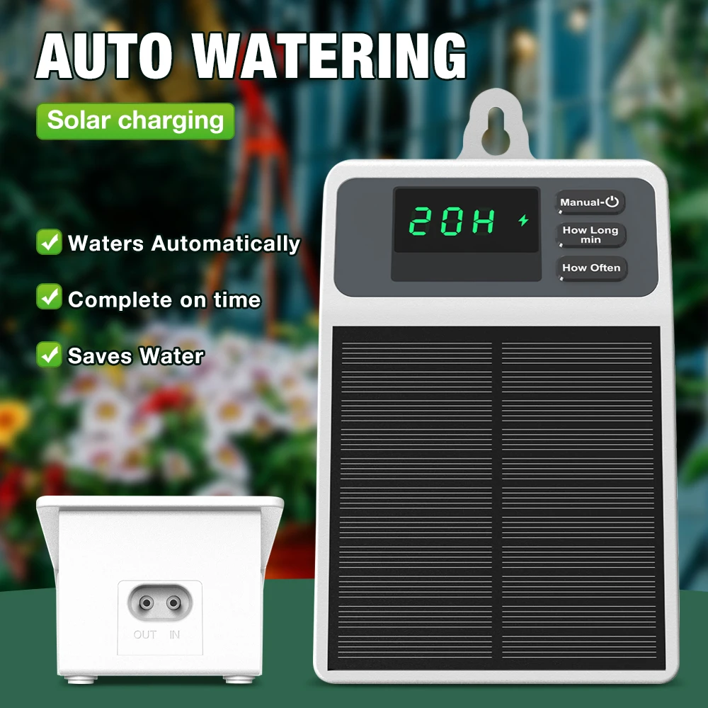 

Solar-powered Automatic Drip Irrigation System Potted Flower Plants Watering Device Irrigation Kit for Garden Greenhouse