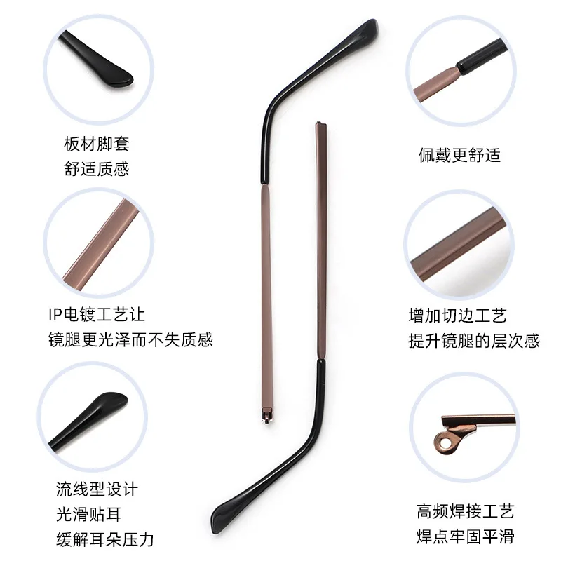 안경다리 1 Pair Glasses Metal Replacement Leg Eyeglasses Temple Arm Sunglasses Replacement Leg Repair Eyewear Accessories