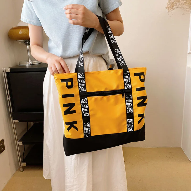 KPOP Leisure Trend Grote Capaciteit Tote Bag Letter Gedrukt Kleine Niche Minimalistische Schoudertas Mode Stijlvolle Handtas Fans Gift