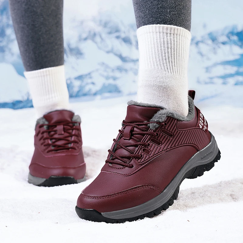 

Winter Men's Fleece-Lined Boots Anti-Slip Thickened Insulated Snow Boots Leather Trendy Fashion Men's Cotton Camouflage Shoes