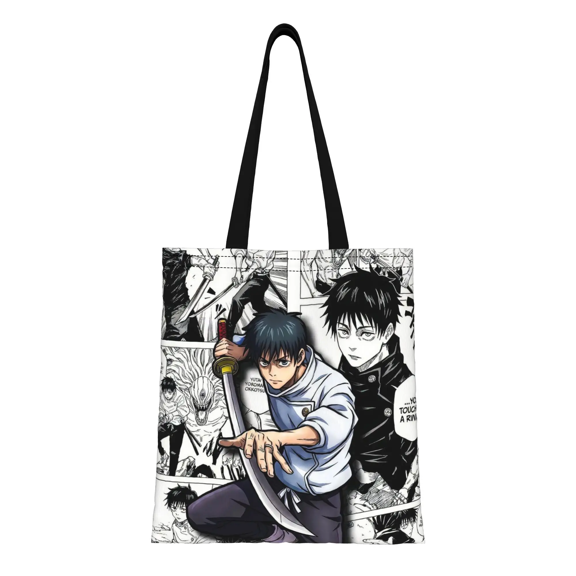 

Back to school season Yuta Okkotsu (5) Jujutsu Kaisen Canvas Tote Bag Perfect for Shopping Women's Top-Handle Bags