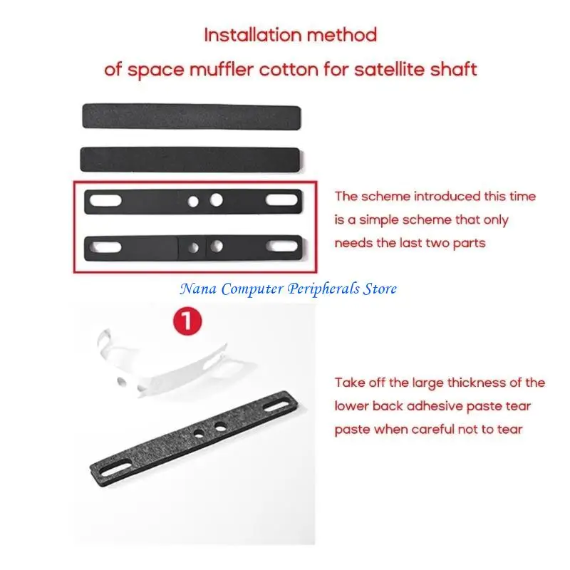 F68C for Space Bar Keycap Sound Insulation Foam Noise Absorbing Cotton Pads 4PCS