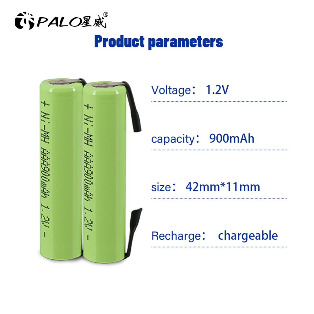 PALO 1.2V AAA NI-MH Battery Rechargeable Low Self Discharge Pre-Charge AAA Batteries With DIY Weld Sheets for Electric shaver