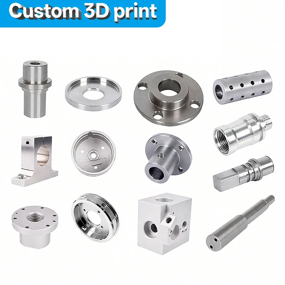 Custom 3D Printing Services CNC Machining of Metal Parts Stainless Steel, Aluminum Alloy CNC Turning and Milling Anodizing