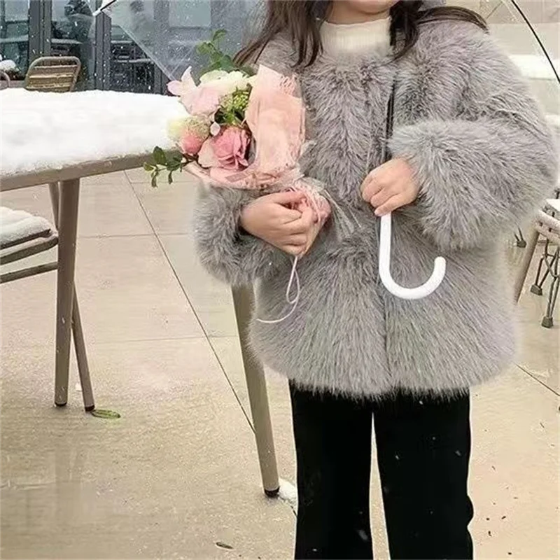 Girls Coat Jacket Winter Cotton Windbreak 2023 Stylish Warm Plus Thicken Velvet Furs School Outwear Children\'s Clothing