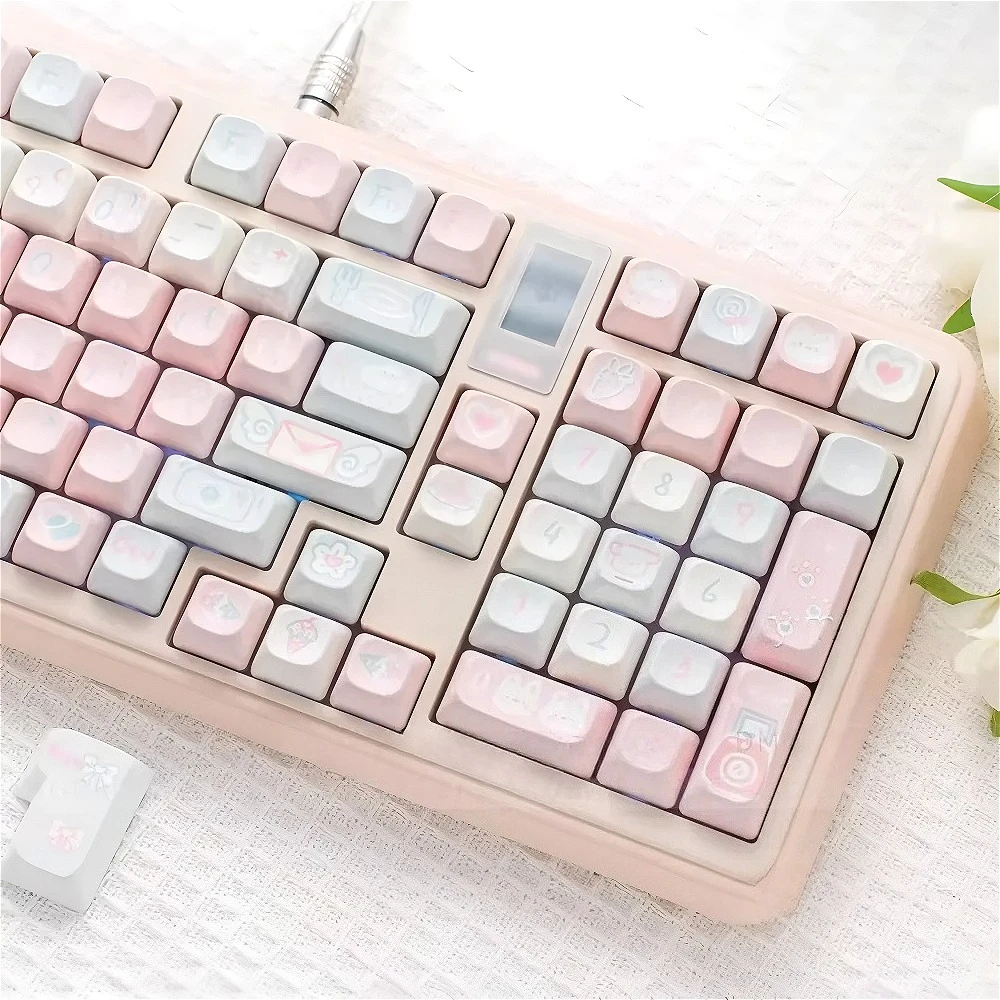 

Maiden's Prayer Hand-painted MOC Keycaps PBT 148 Keys Large Set Cute Girls for Gateron MX Switches Mechanical Keyboards