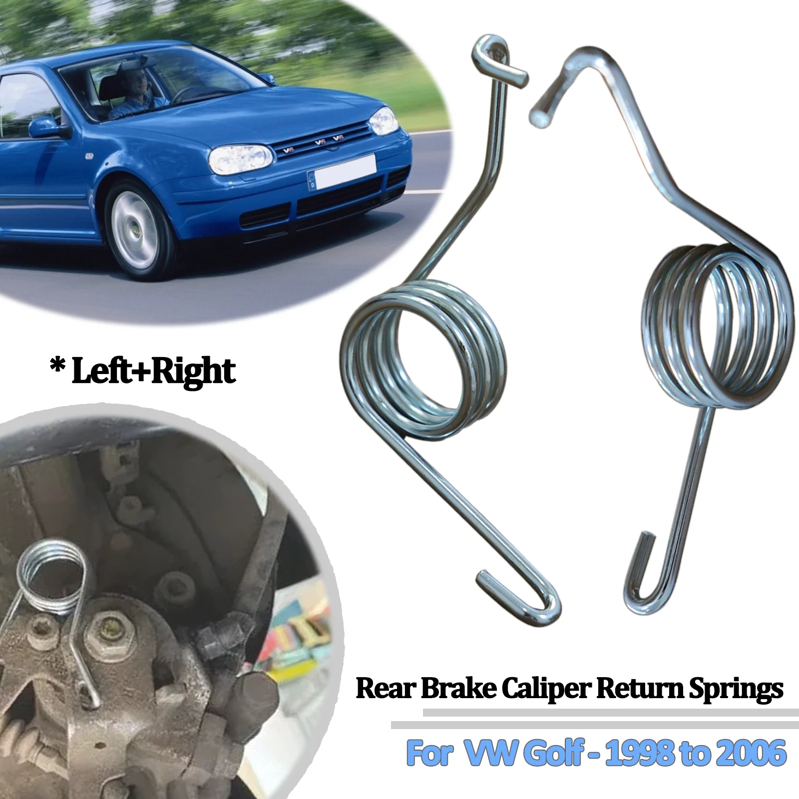 2pcs Rear Brake Caliper Return Springs For VW Golf 1998 to 2006 Left Right Handbrake Rear Parking Stainless Steel Accessories