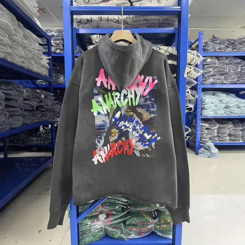 

Винтажная толстовка с принтом Maria Lacape, хлопковая ткань, повседневная, весна-осень, удобная, мягкая внутренняя подкладка