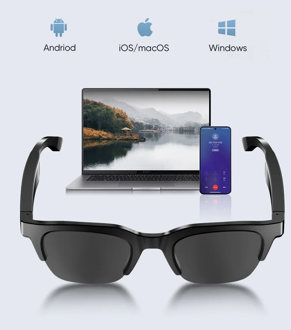 Smart Bluetooth Glasses Earphones Audio Music and Phone Calls Smart Glasses Outdoor Cycling Polarized Sunglasses