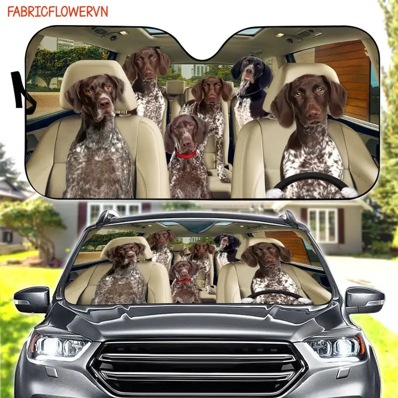 

German Shorthaired Pointer Car Sunshade, Dog Car Decoration, Dog Windshield, Dog Lovers Gift, Dog Car Sunshade, Gift For Mom, Gi