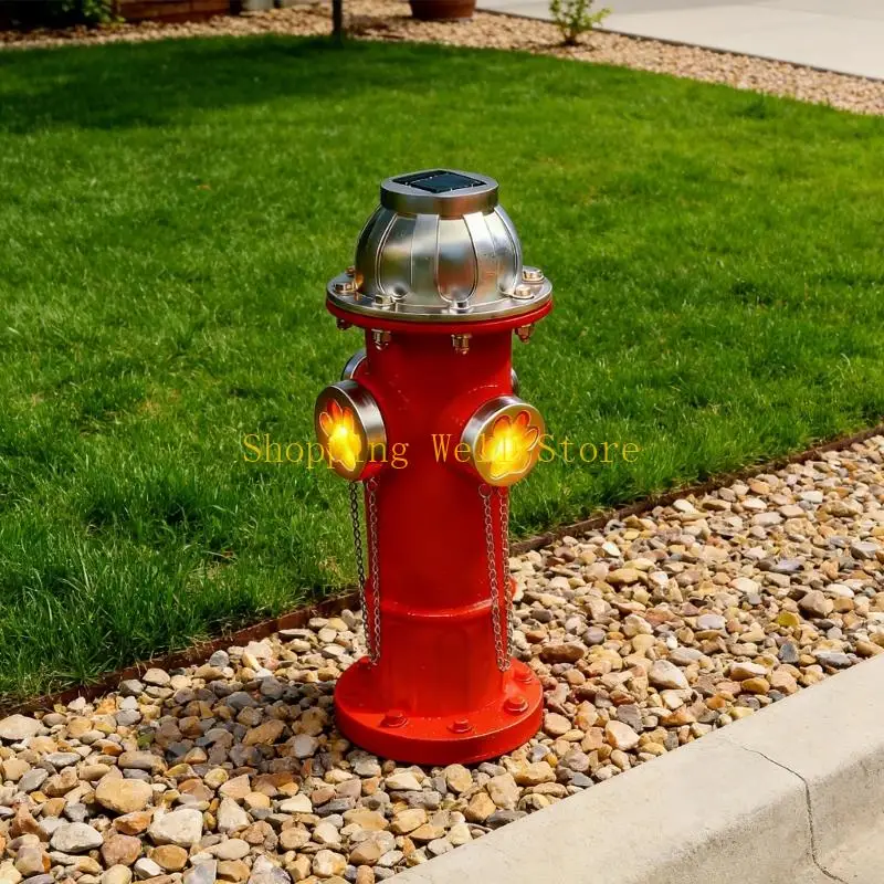 KX4B Outdoor Solar Lighted Hydrant Animal Toilet Practice Marker strong Resin Construction For Yard Improvement