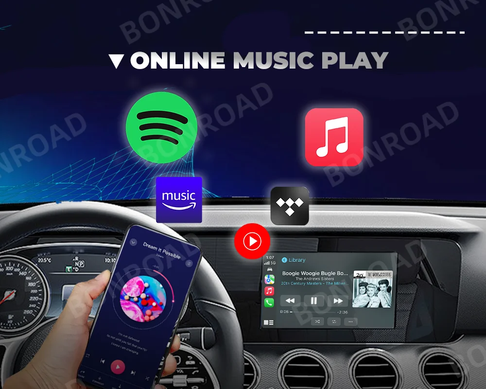 BONROAD Wireless CarPlay Android Auto Interface Smart Modul für Benz E W213 NTG 5.5 mit AirPlay Bluetooth Mirror Link Adapter – Detail 8
