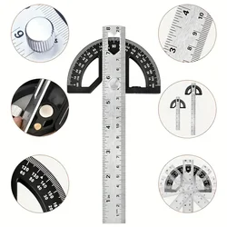 1pc 8/12 Inch Angle Ruler Adjustable Multi-Angle Ruler Metric & inch Right Protractor Tools T-Type Ruler Woodworking Accessories