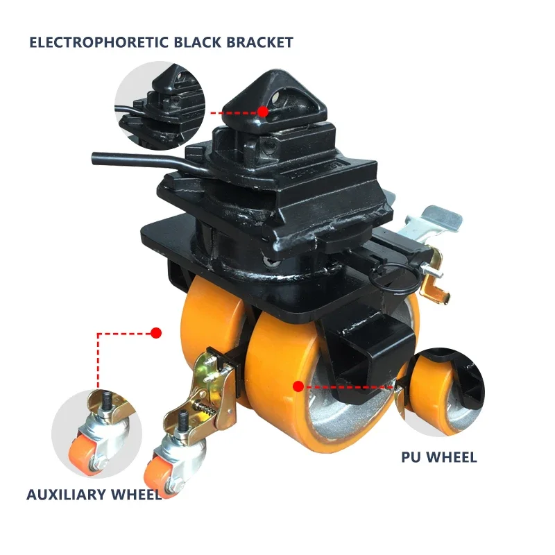 6 8 10 12 Inch Wheels PU Shipping Container Casters Loading 8 Ton With Guiding Wheel Container Wheels for shipping container