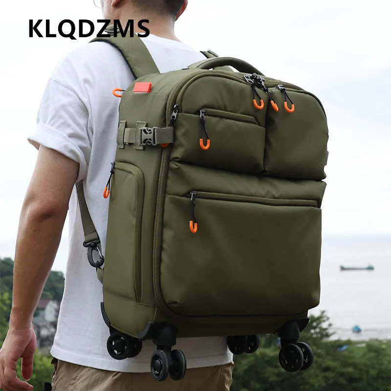 KLQDZMS Luggage Travel Bag Oxford Cloth Waterproof Boarding Box 18 Inches Men Trolley Case Universal Wheel Rolling Suitcase