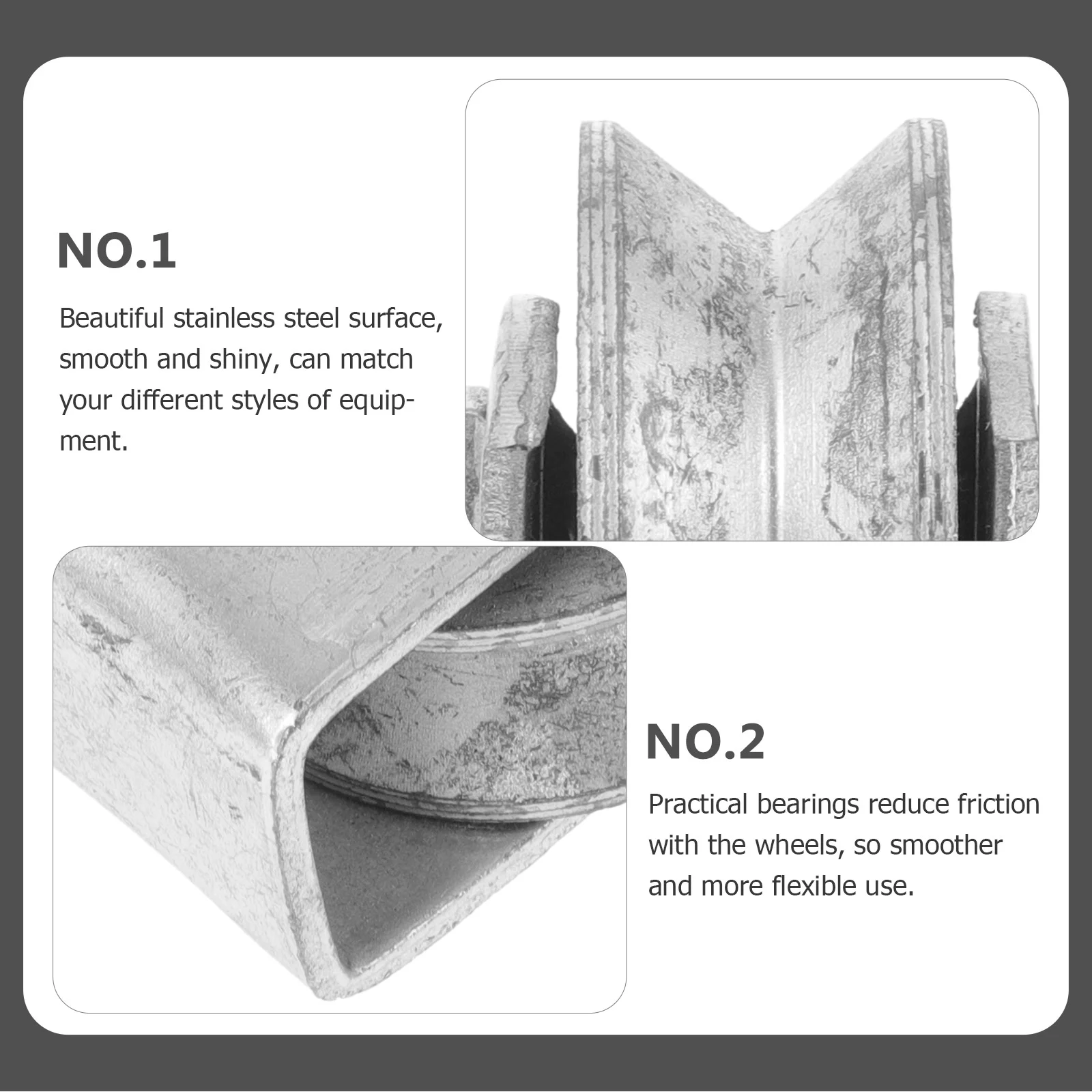 Gusseisenrollen, Schiebetür-Hardware, Räder, Schiene, Rillenläufer aus Edelstahl
