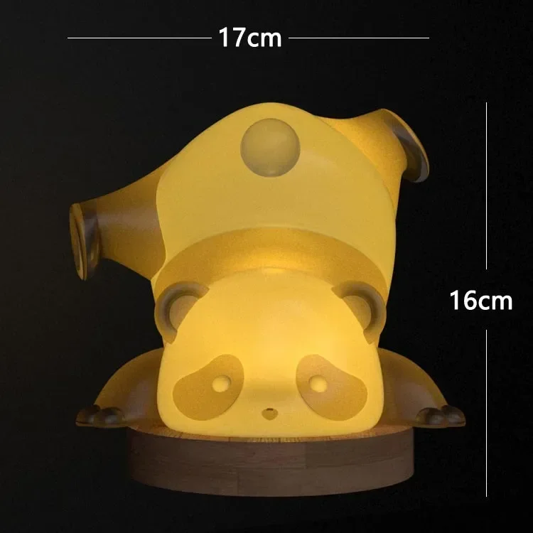 16cm LED Light Cartoon animal Little panda Can engraved table lamp Action Figure model Home Ornaments toys kids best gift