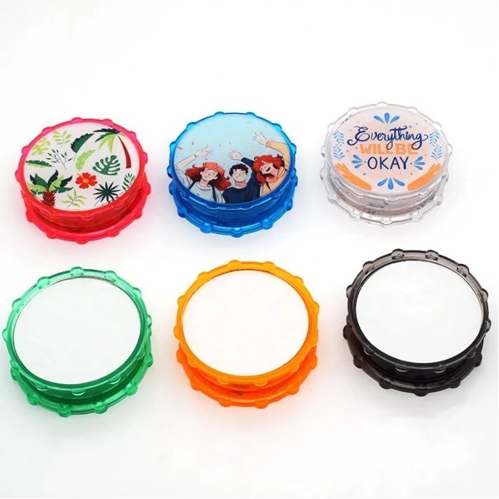 6pcs/lot Blank Sublimation Pocket-sized Herb Grinders For Sublimation INk Transfer Printing Heat Press DIY Print