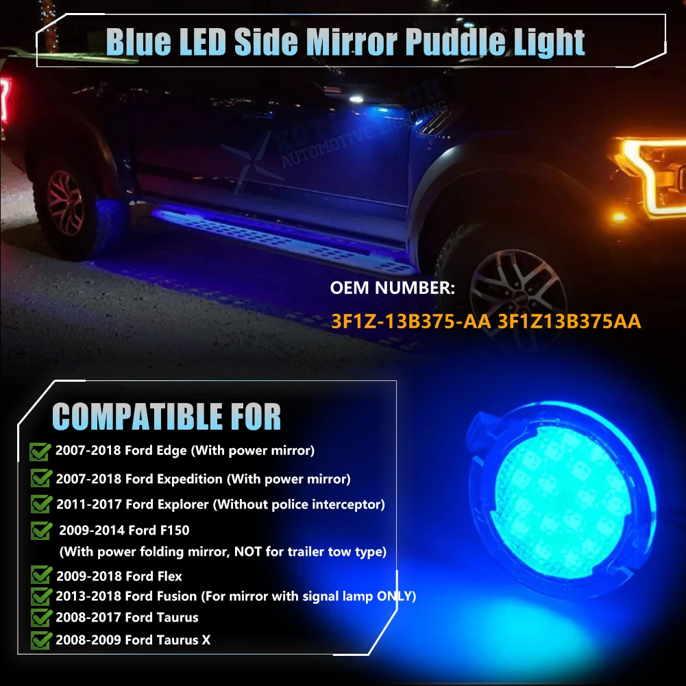 LED Mirror Puddle Lights 3