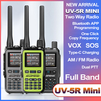 New BAOFENG UV-5R Mini Walkie Talkie Bluetooth APP Programming Multi Band One Click Copy Frequency Type-C UV5R Ham 2 Way Radios