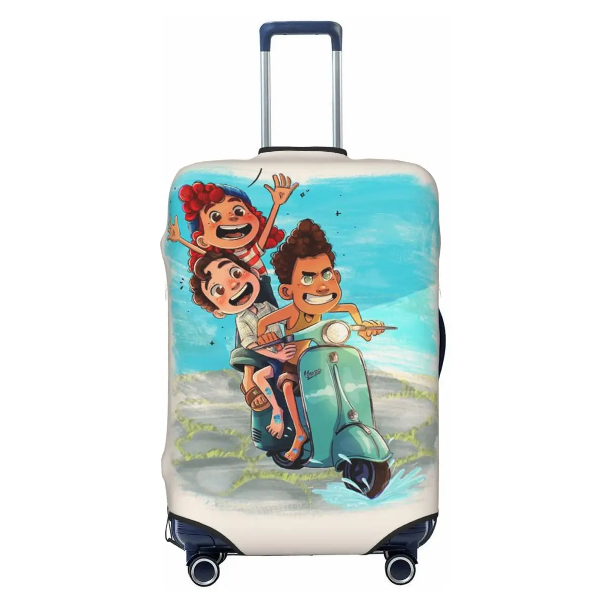 

Пользовательский чехол для багажа Alberto Luca Julia Riding A на велосипеде, эластичный защитный чехол для чемодана, подходит для 18-32 дюймов