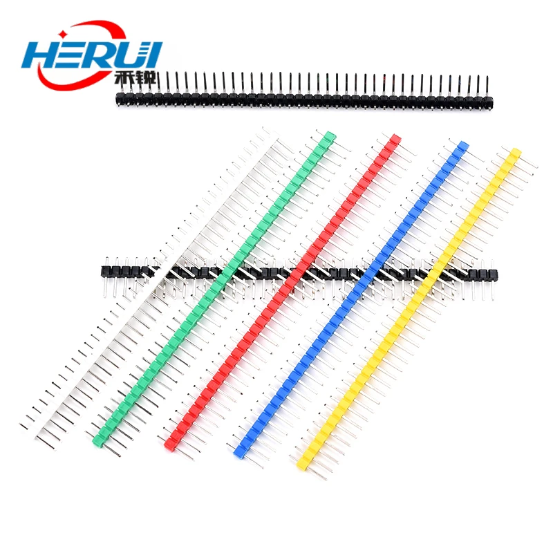 Single row needle black 2.54mm spacing Color gold plated single row pin single row pin 1X40P Straight/curved needle