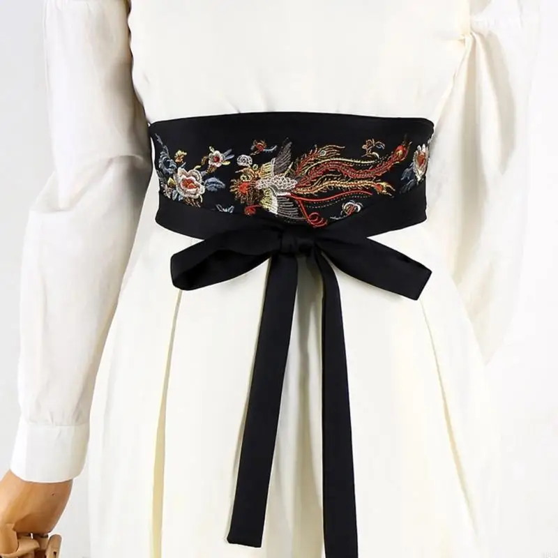 M6CD伝統的な衣装のためのワイド刺繍ウエストバンド調整可能なネクタイデザイン