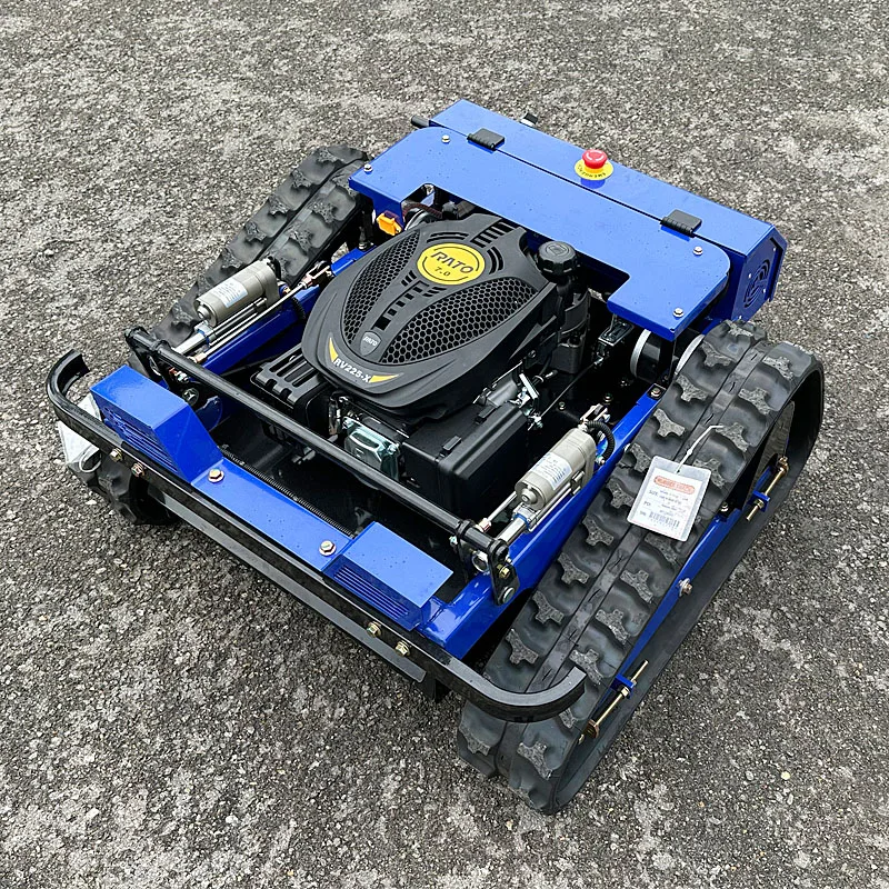Customized Remote Control Tracked Lawn Mower 9 HP Slope Garden Reclamation  Grass Cutter Weed Killer